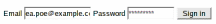 Form builder sign in screen.