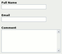 Form layout: question above input field