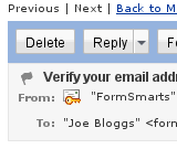 Form to Email: Yahoo This Sender Is DomainKeys Verified