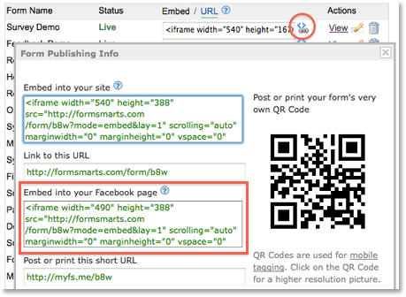 Embed Form into Facebook