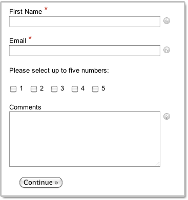 Online form put all checkboxes on one row